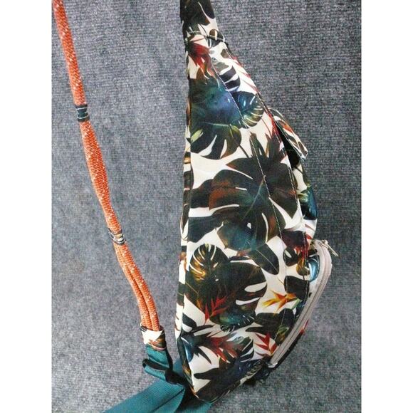 KAVU Rope Sling Bag Tropical Floral Print Crossbody Backpack Outdoor Travel Pack - Picture 3 of 11